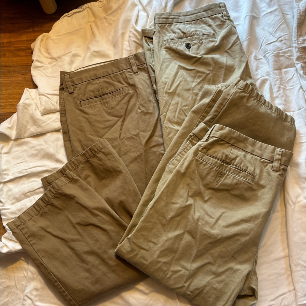 Three pairs of 38x30 khaki old navy pants